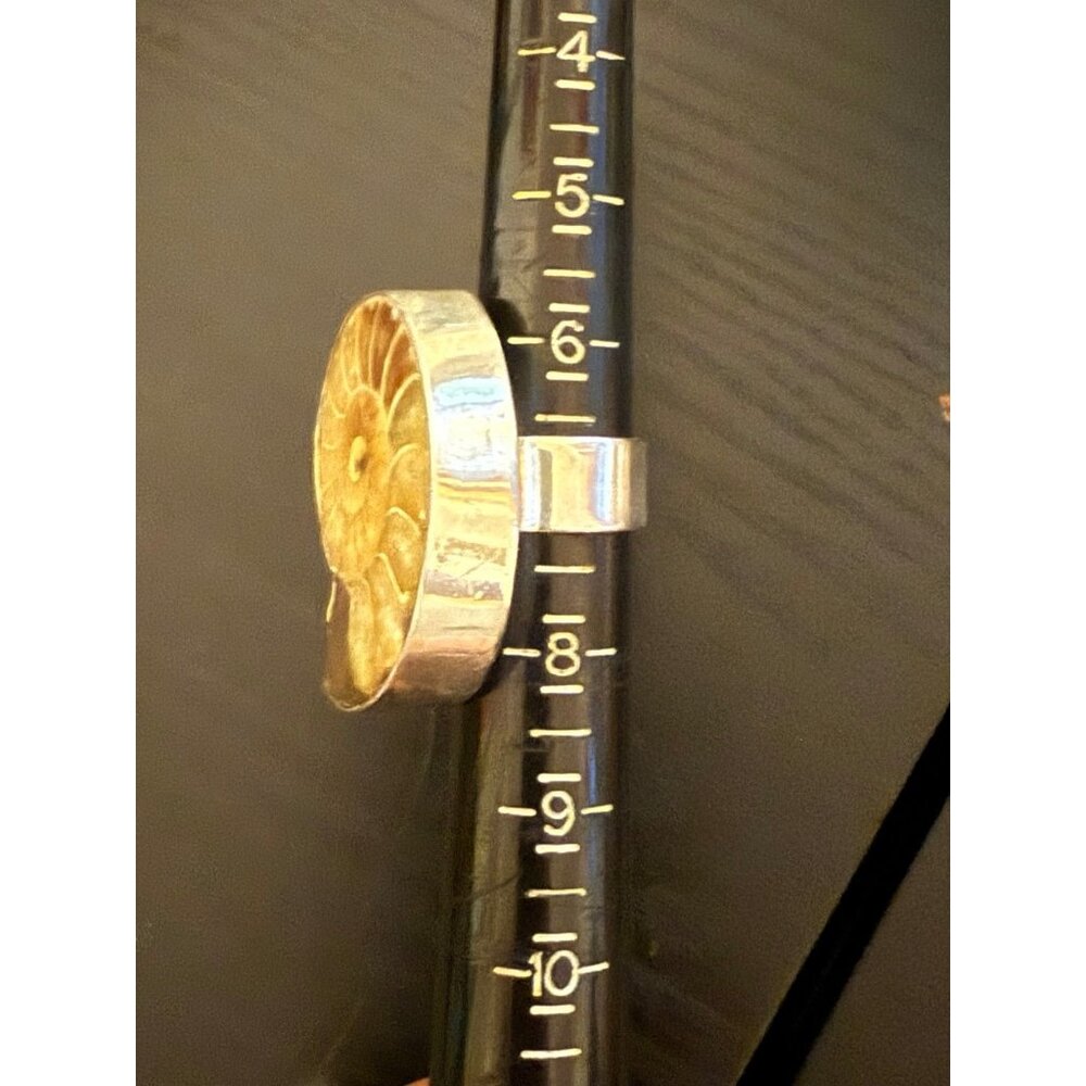 950 Silver Coiled Shell Ring - image 7